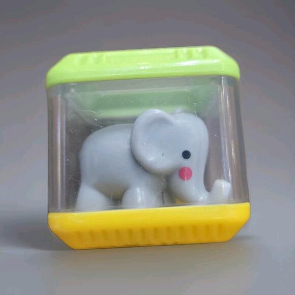 VINTAGE FISHER PRICE PEEK A BLOCKS SENSORY REPLACEMENT BLOCK ELEPHANTS - Picture 1 of 3